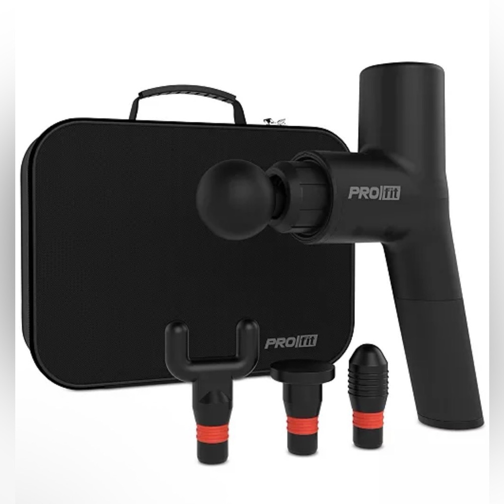 PROfit Percussion Massage Gun, Rechargeable Body Massager Multiple Attachments